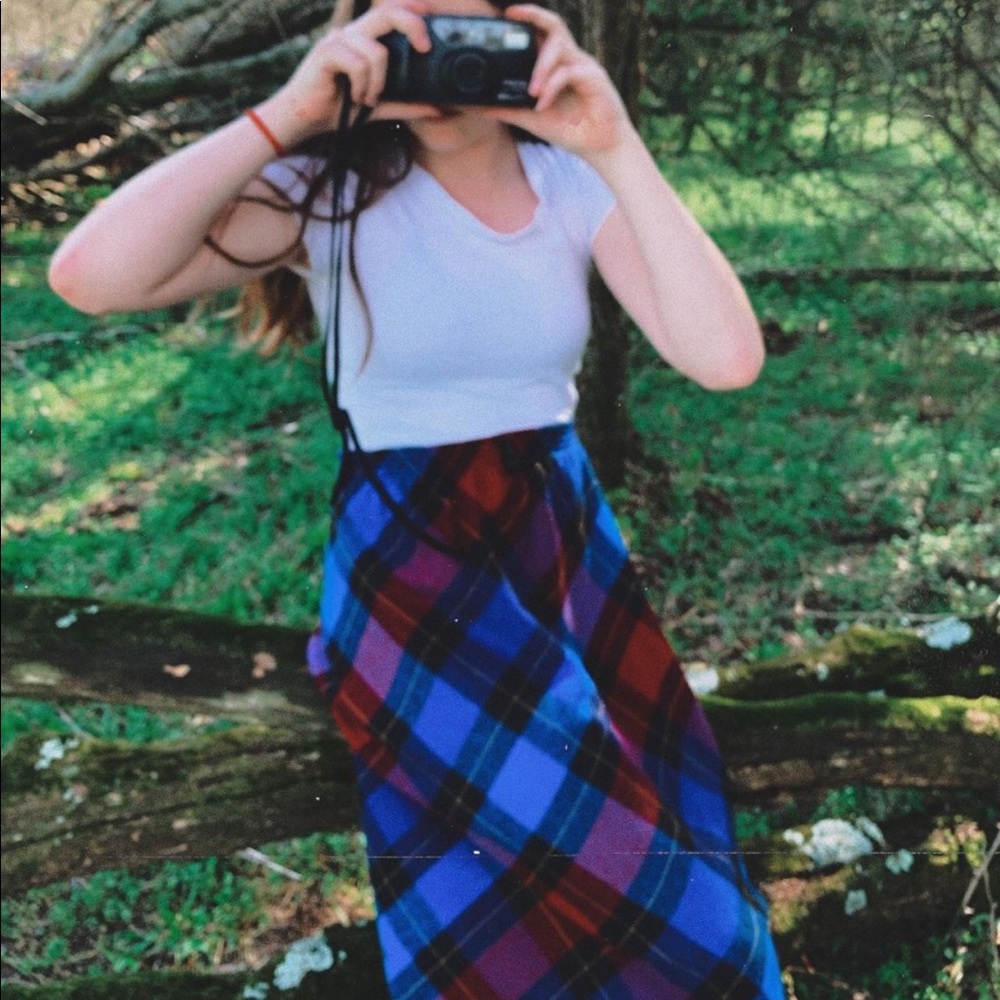 Vintage Plaid Wool Skirt